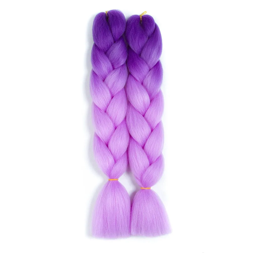 Ombre Synthetic Kanekalon Braiding Hair Crochet Braids False Hair Extensions