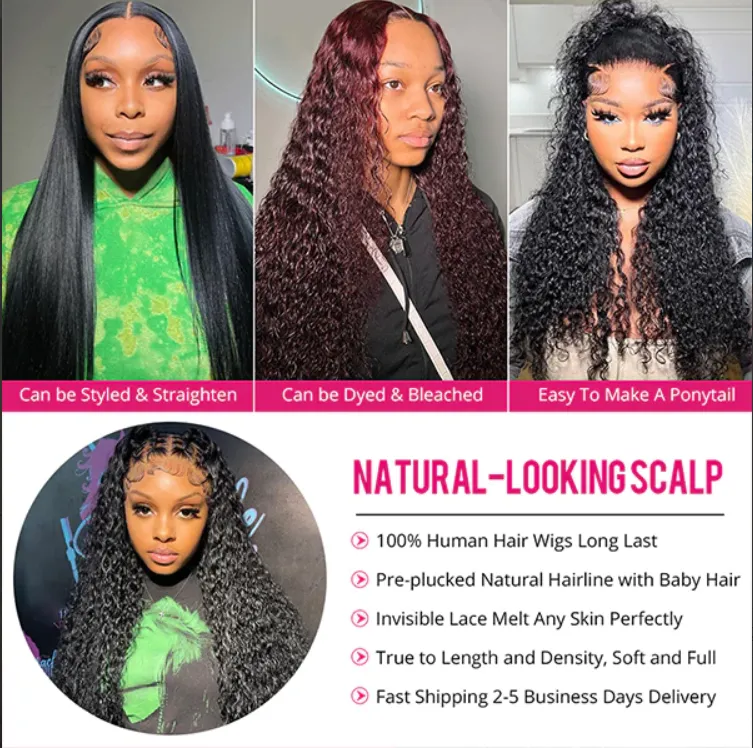 Glueless 30 Inch Water Wave Human Hair Wigs 13x4 13x6 Lace Front Wig Wet And Wavy Hd Lace Wigs Pre Plucked