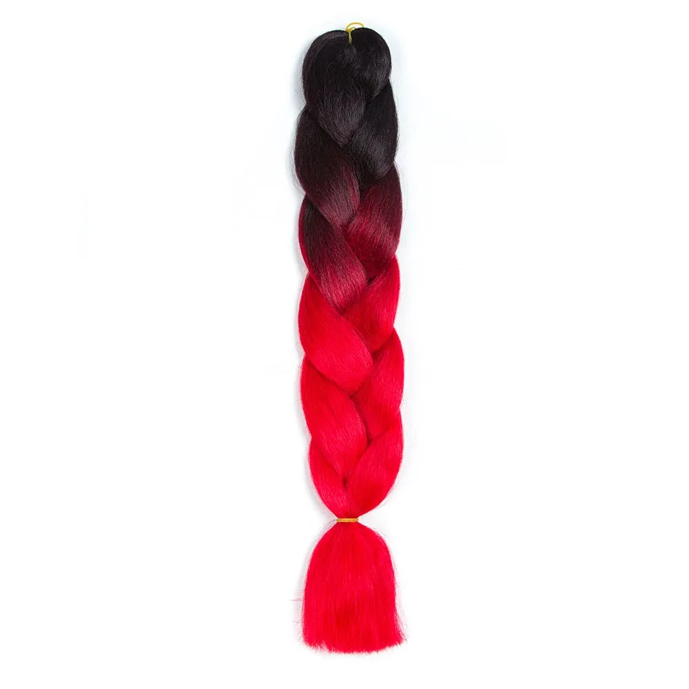 Ombre Synthetic Kanekalon Braiding Hair Crochet Braids False Hair Extensions