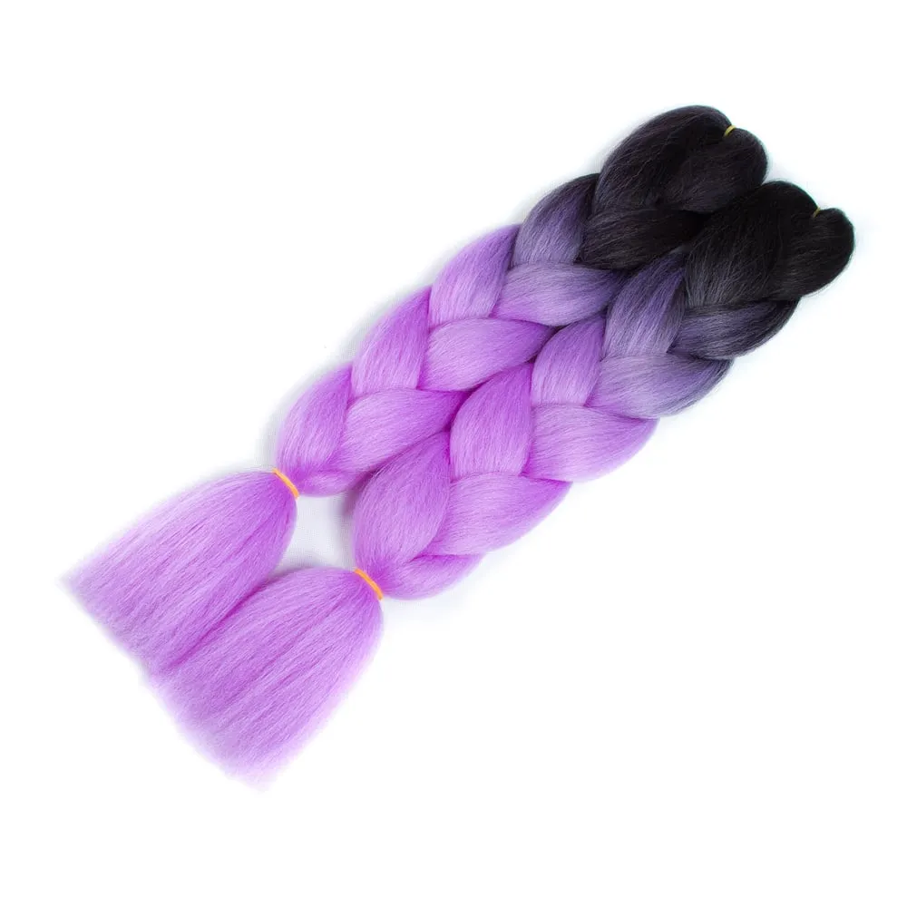 Ombre Synthetic Kanekalon Braiding Hair Crochet Braids False Hair Extensions