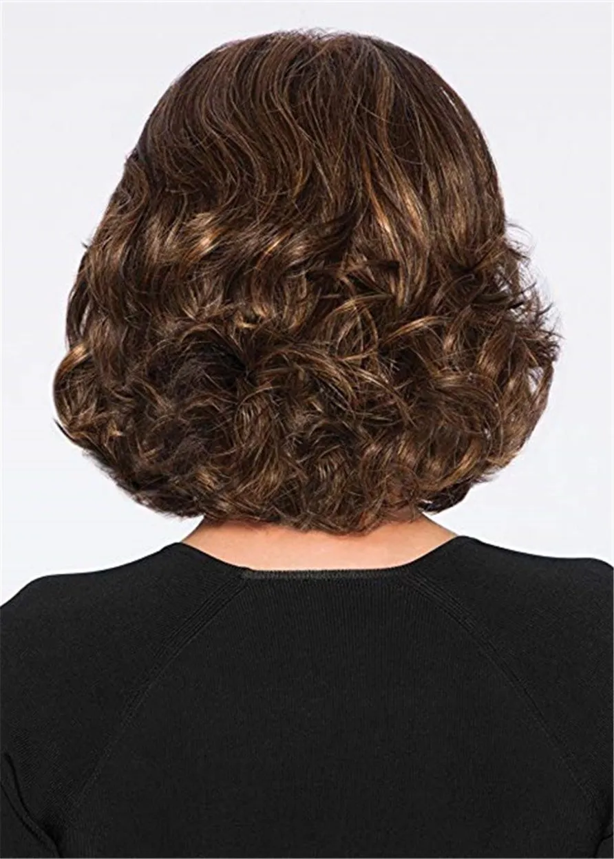 Short Bob Cut Wavy Synthetic Hair Capless Wig