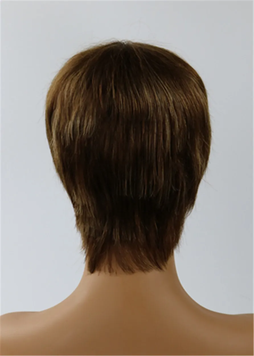 Rihanna Human Hair Short Straight Capless Wigs