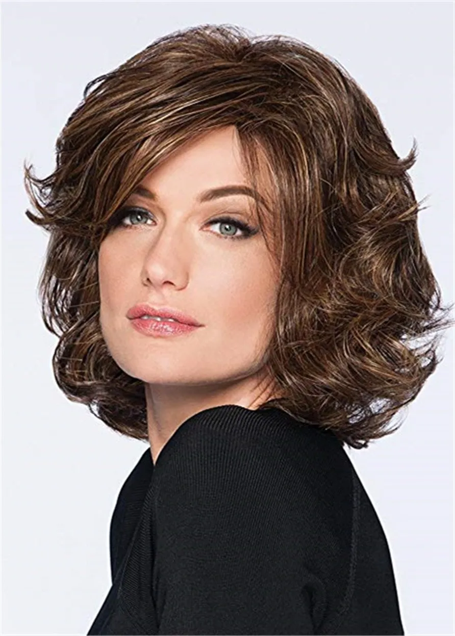 Short Bob Cut Wavy Synthetic Hair Capless Wig