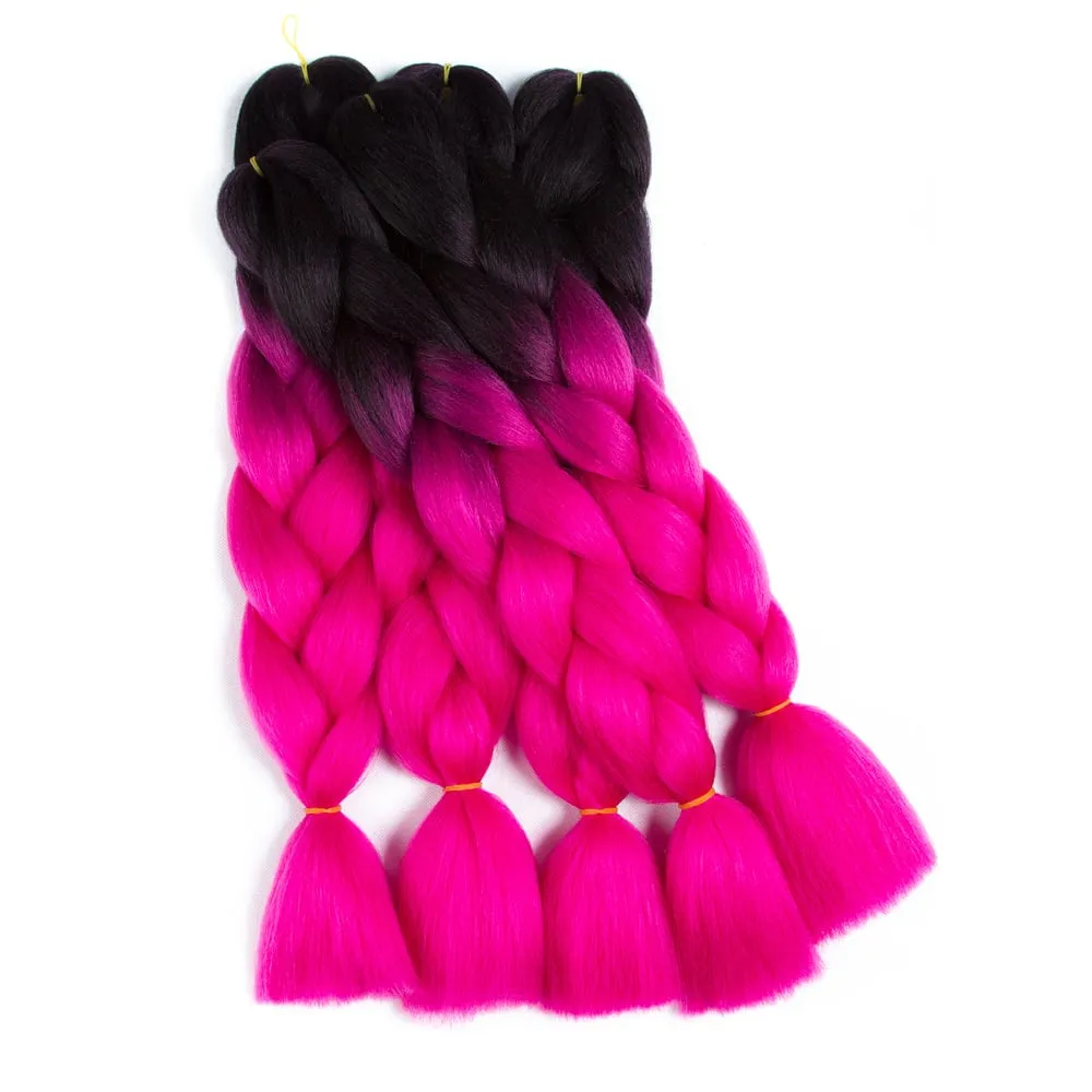 Ombre Synthetic Kanekalon Braiding Hair Crochet Braids False Hair Extensions