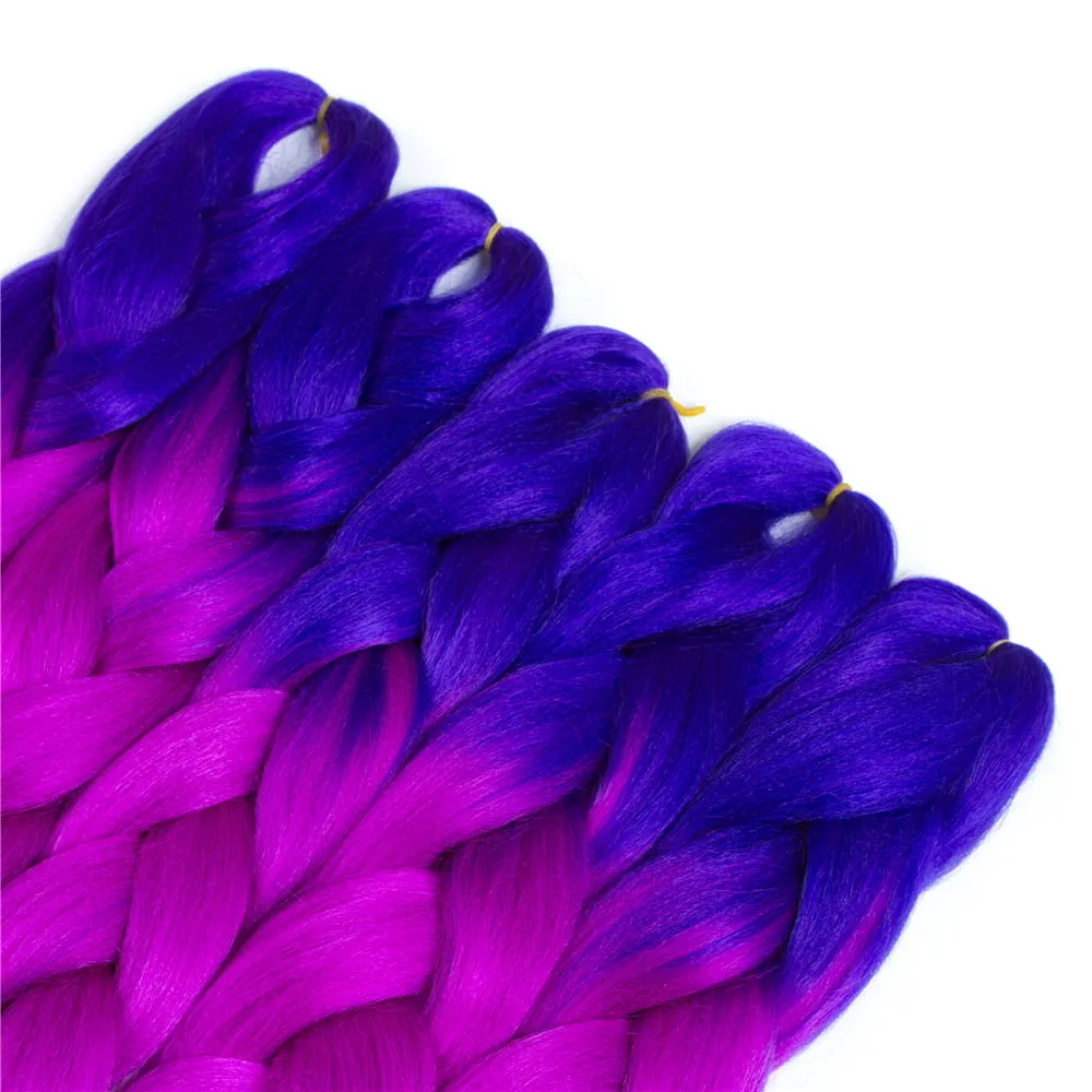 Ombre Synthetic Kanekalon Braiding Hair Crochet Braids False Hair Extensions