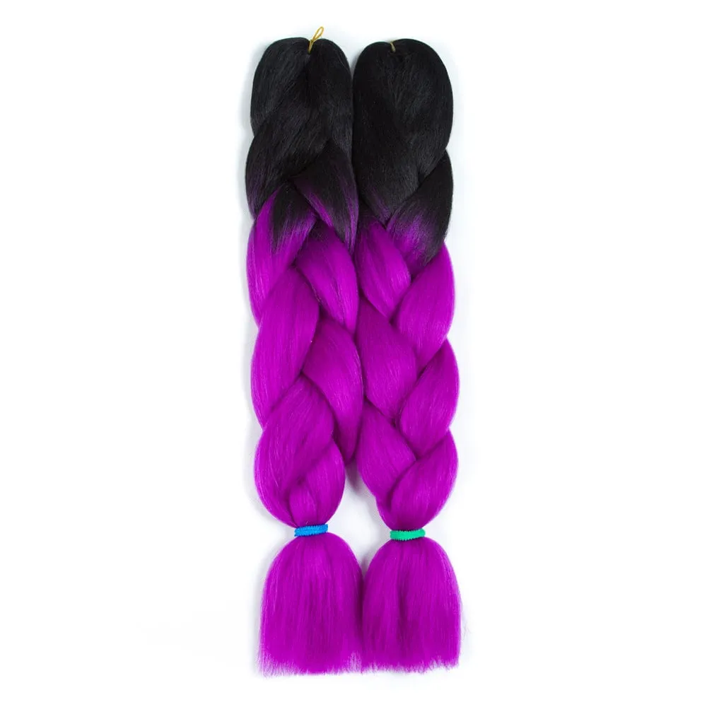 Ombre Synthetic Kanekalon Braiding Hair Crochet Braids False Hair Extensions