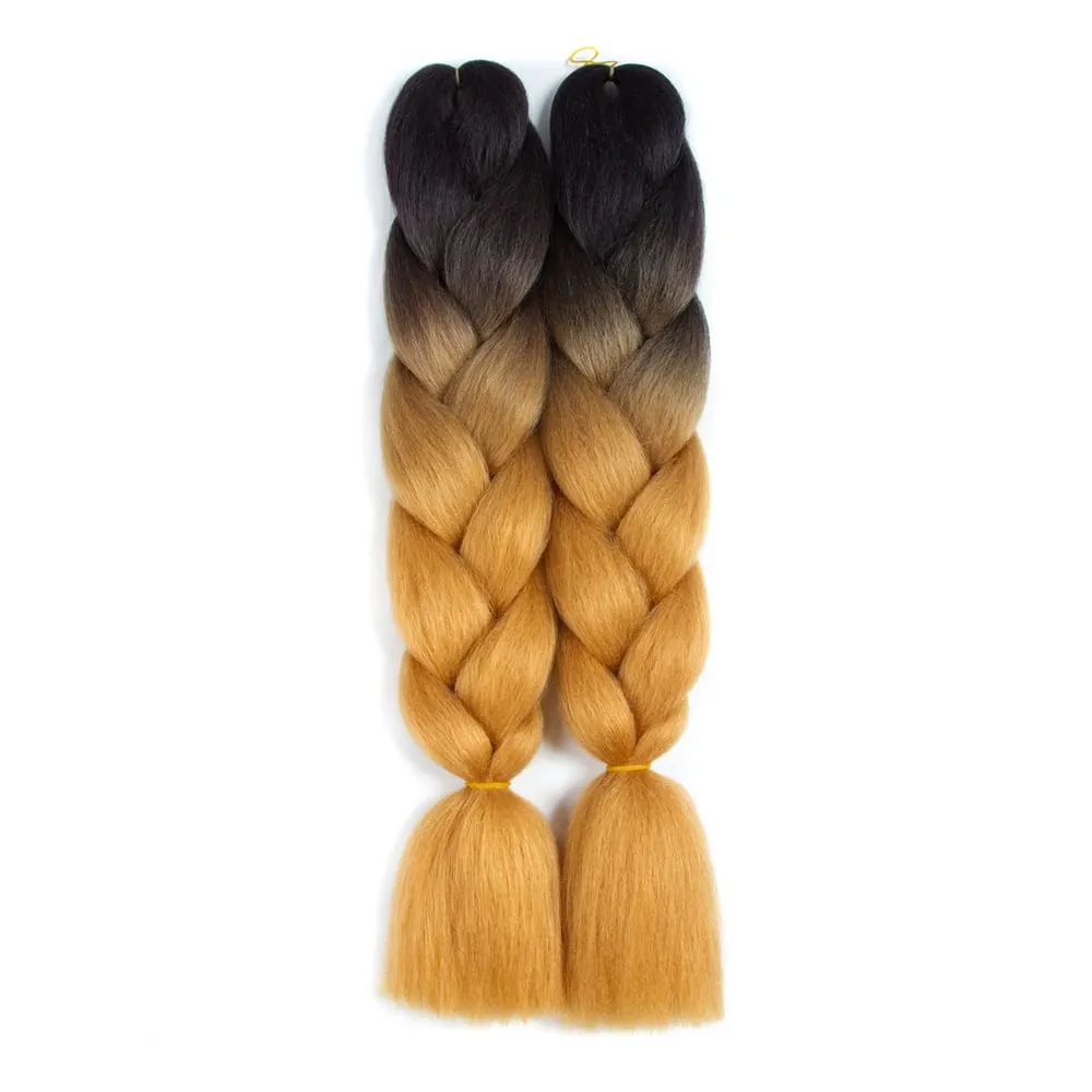 Ombre Synthetic Kanekalon Braiding Hair Crochet Braids False Hair Extensions