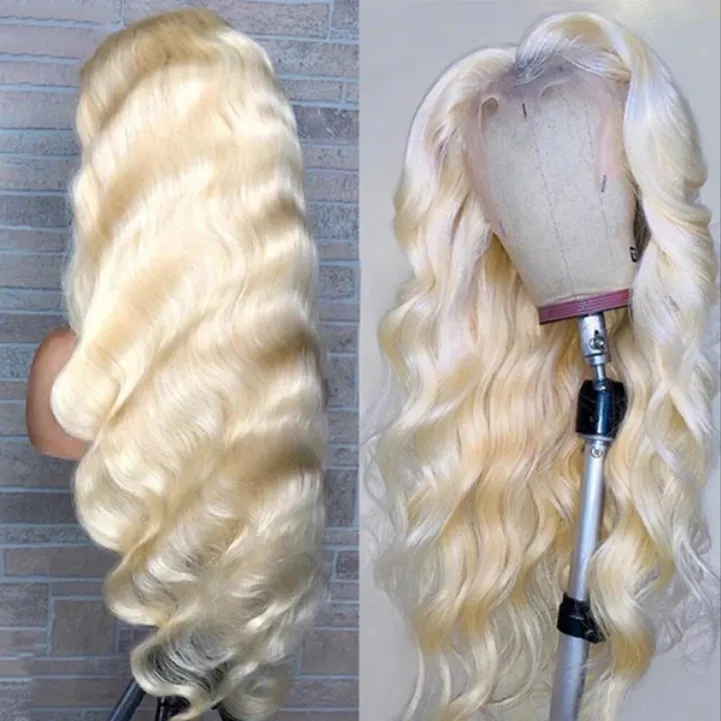 30 Inch Blonde Body Wave Glueless HD Lace Front Wig 613 Transparent Frontal Wig 13x4 Human Hair Wigs