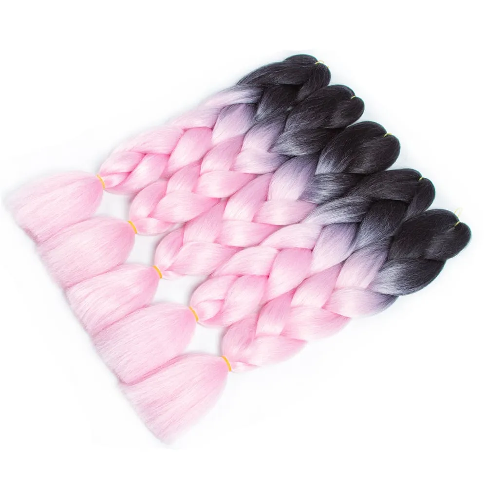 Ombre Synthetic Kanekalon Braiding Hair Crochet Braids False Hair Extensions