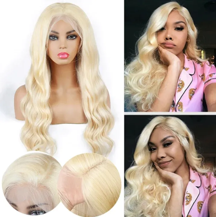 30 Inch Blonde Body Wave Glueless HD Lace Front Wig 613 Transparent Frontal Wig 13x4 Human Hair Wigs