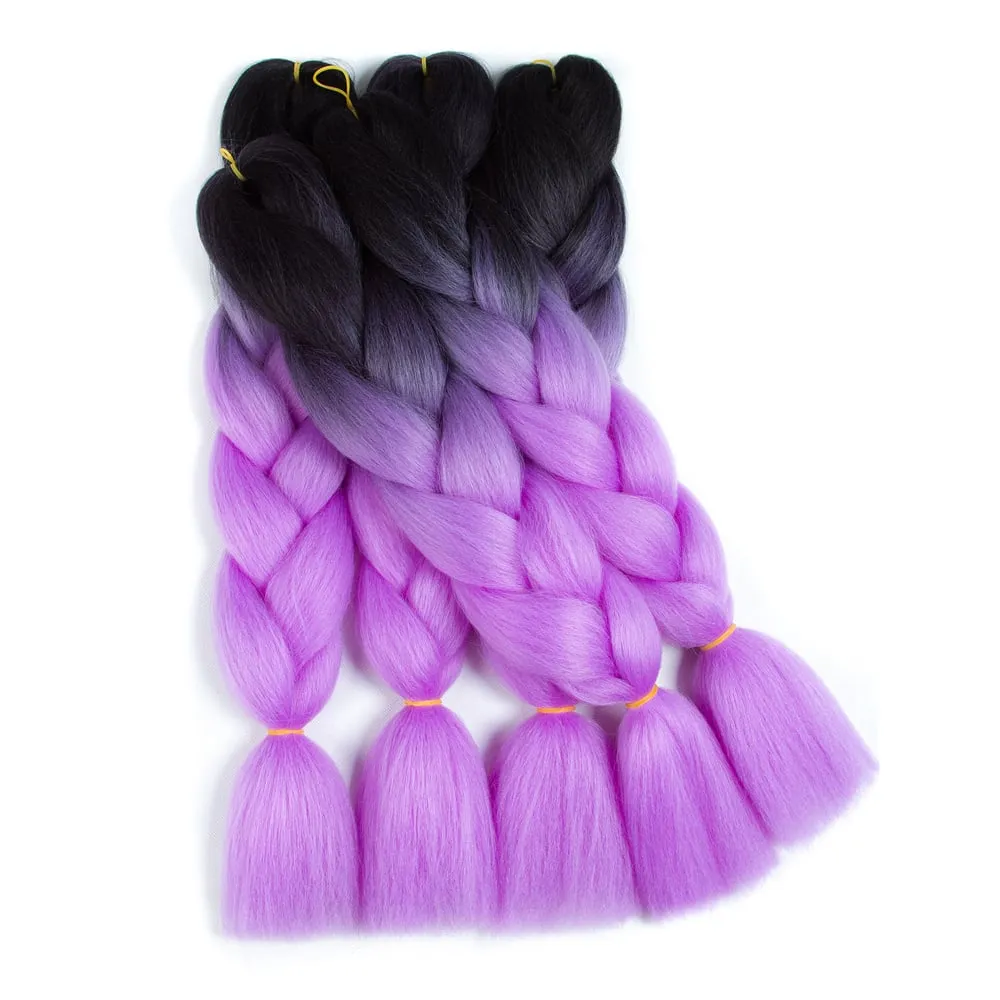 Ombre Synthetic Kanekalon Braiding Hair Crochet Braids False Hair Extensions