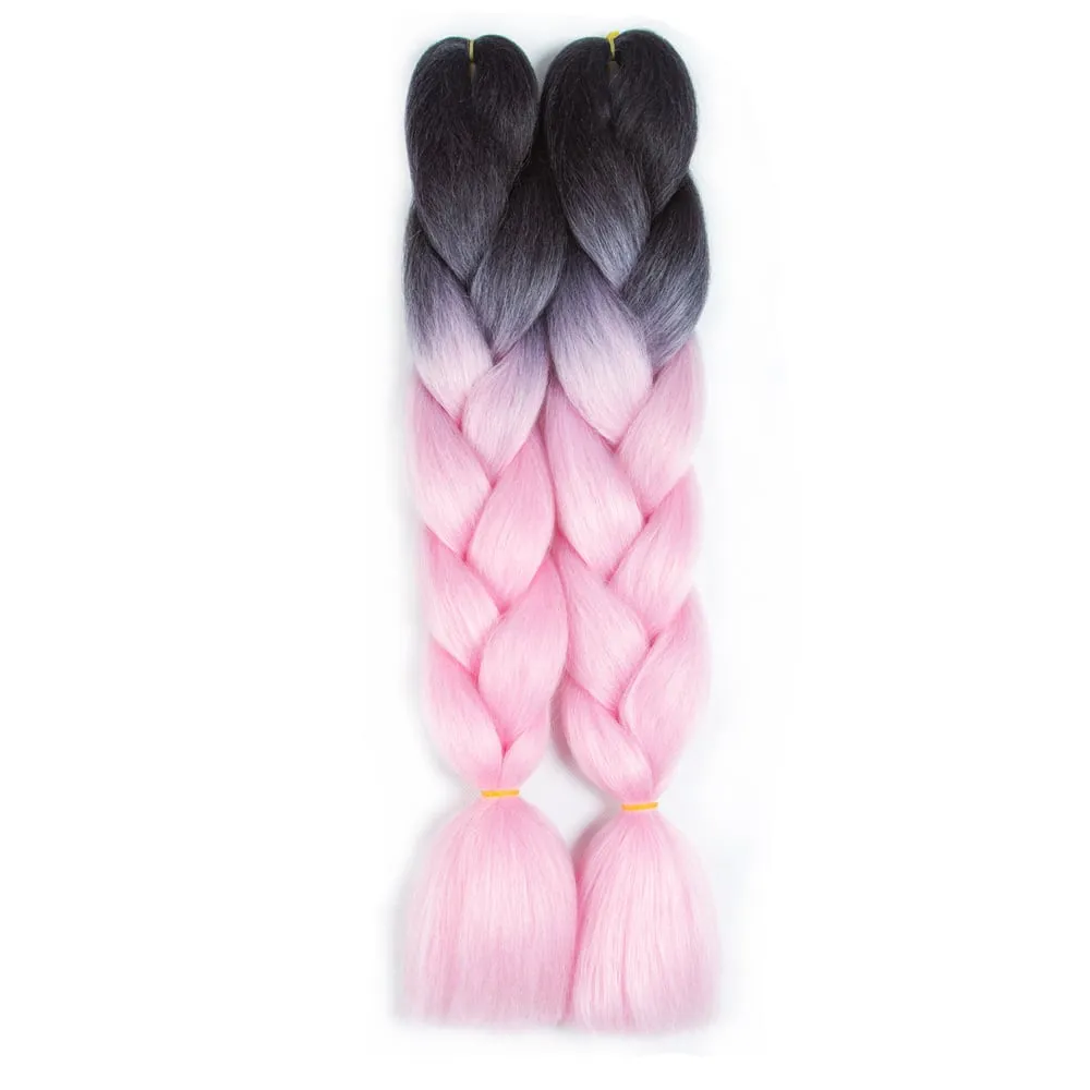 Ombre Synthetic Kanekalon Braiding Hair Crochet Braids False Hair Extensions