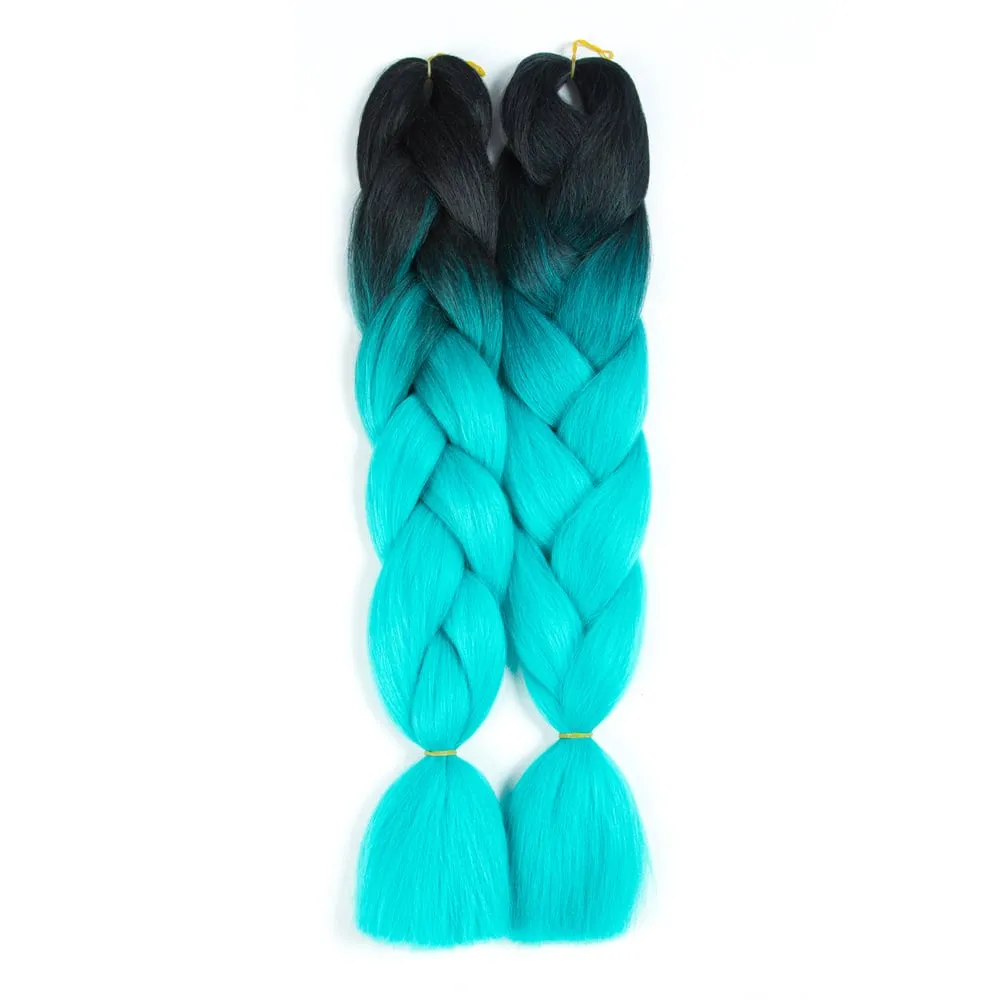 Ombre Synthetic Kanekalon Braiding Hair Crochet Braids False Hair Extensions