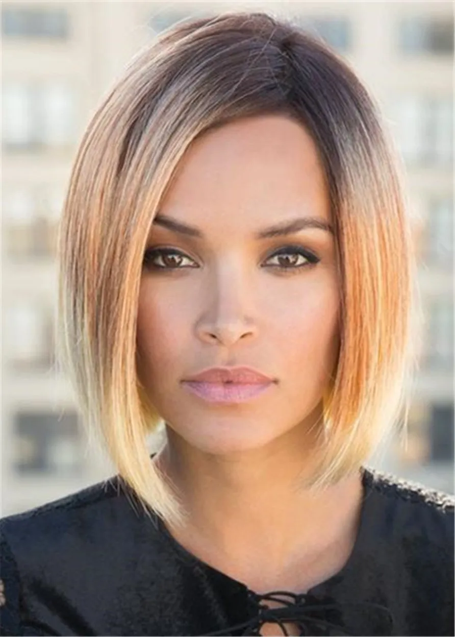 Bob Medium Straight Synthetic Hair Capless Wigs 10 Inches