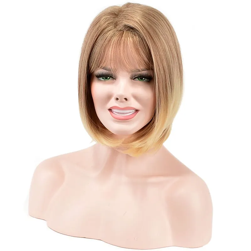 Straight Bob Medium Straight Capless 12 Inches Synthetic Capless Wigs