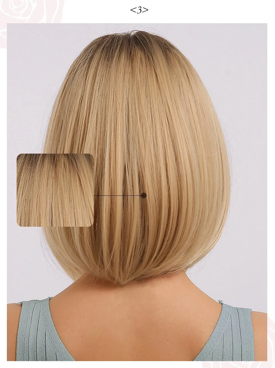 Medium Bob Style Synthetic Hair Natural Straight Wig 14 Inches