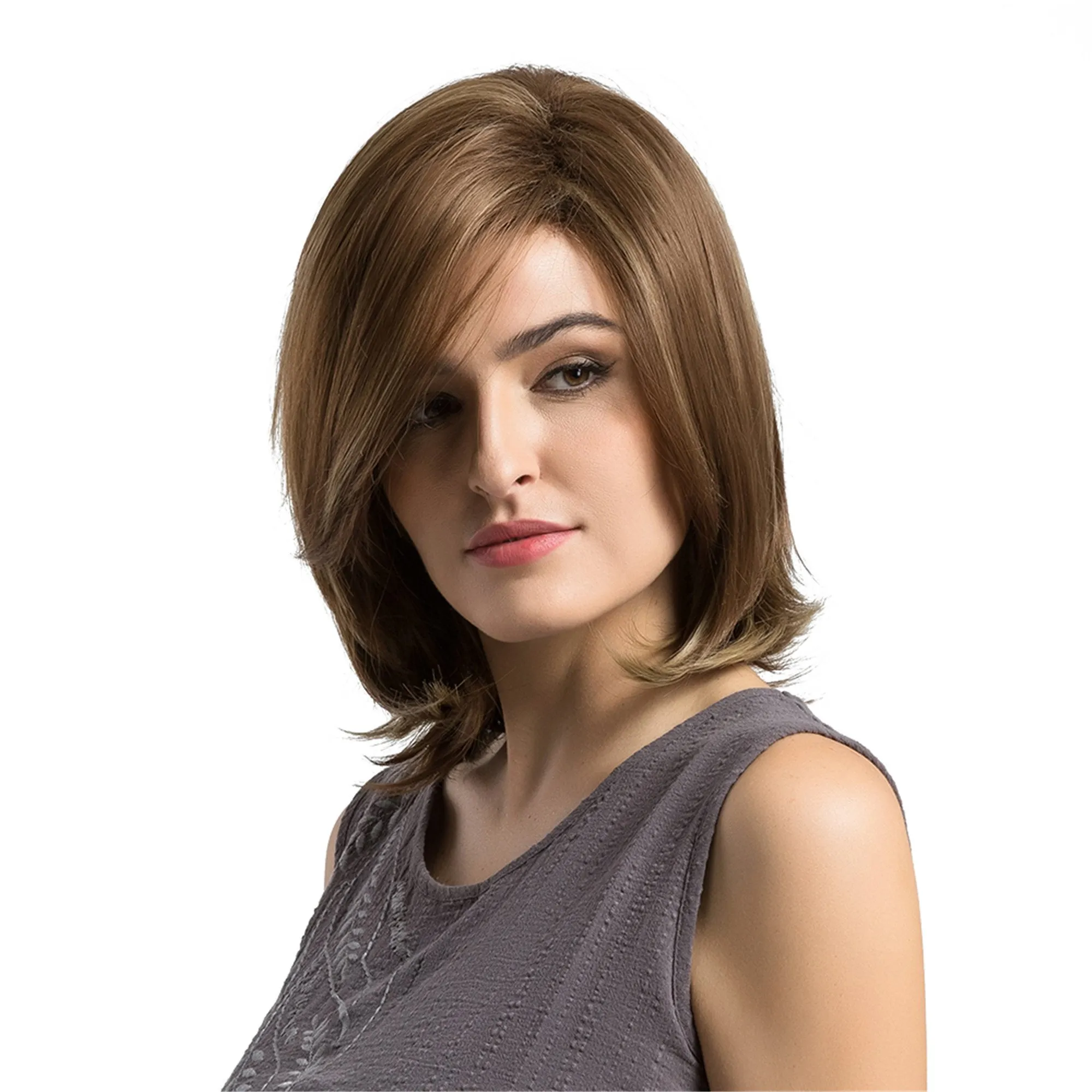 Shoulder Length Bob Style Synthetic Capless Women Wigs