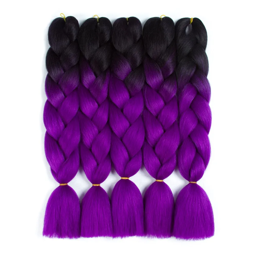 Ombre Synthetic Kanekalon Braiding Hair Crochet Braids False Hair Extensions