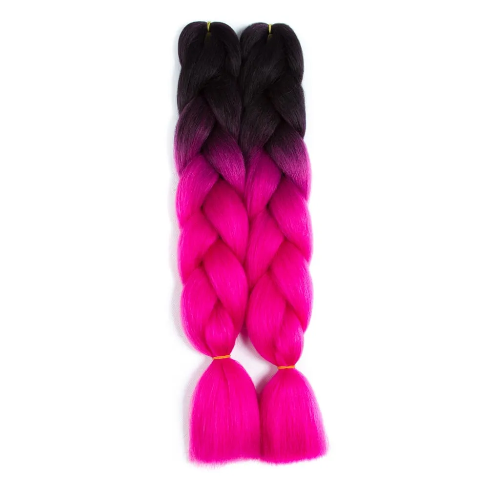 Ombre Synthetic Kanekalon Braiding Hair Crochet Braids False Hair Extensions