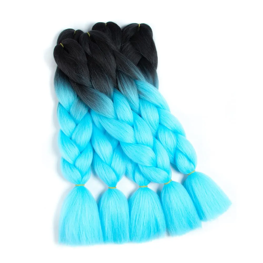 Ombre Synthetic Kanekalon Braiding Hair Crochet Braids False Hair Extensions