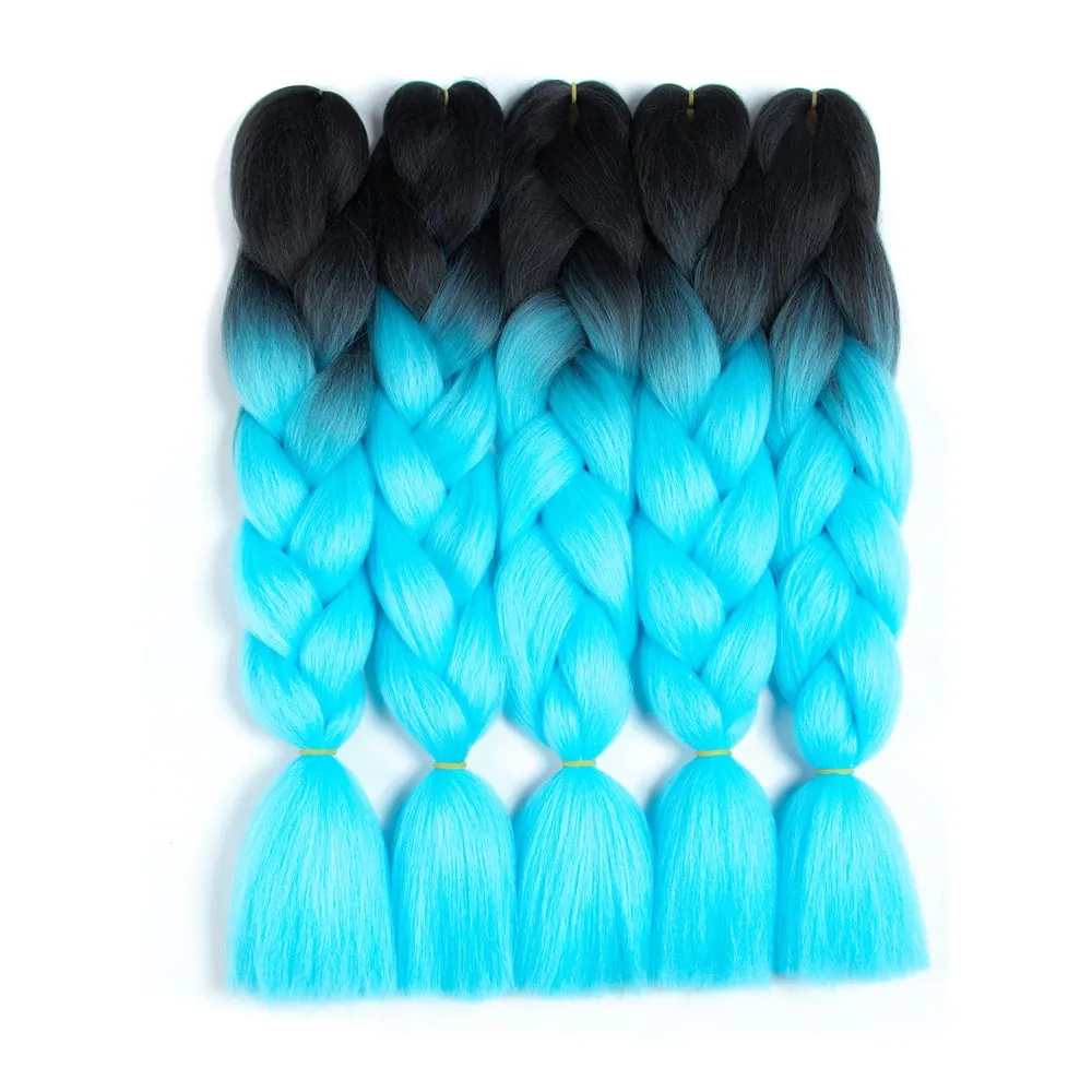 Ombre Synthetic Kanekalon Braiding Hair Crochet Braids False Hair Extensions