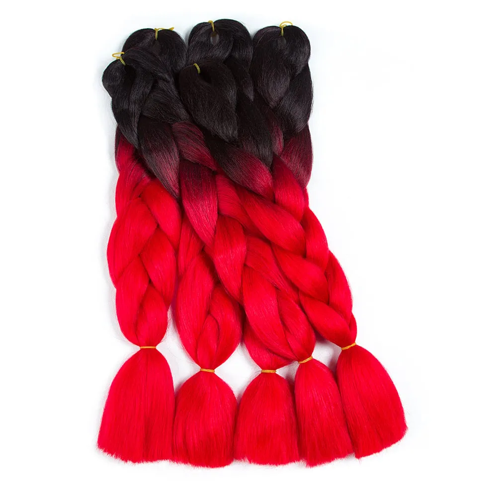 Ombre Synthetic Kanekalon Braiding Hair Crochet Braids False Hair Extensions