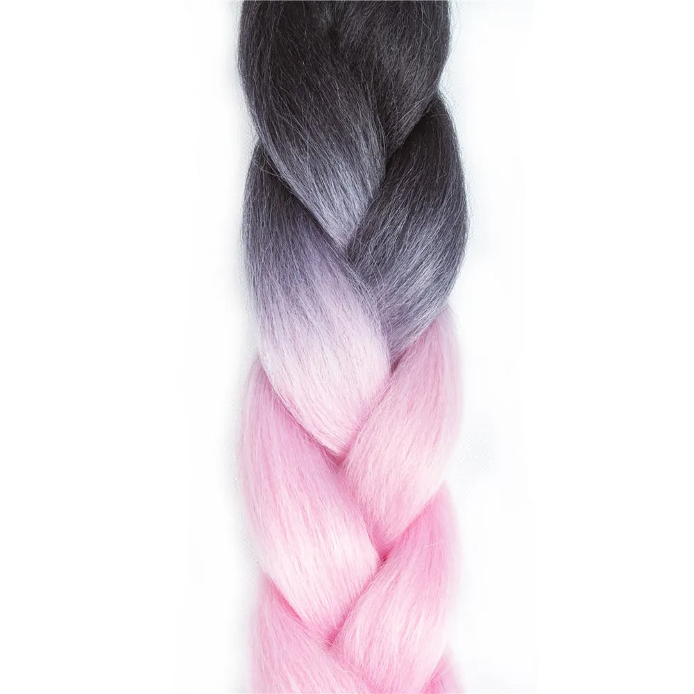 Ombre Synthetic Kanekalon Braiding Hair Crochet Braids False Hair Extensions