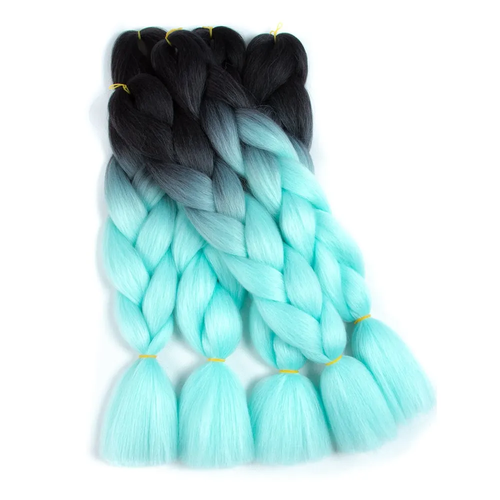 Ombre Synthetic Kanekalon Braiding Hair Crochet Braids False Hair Extensions