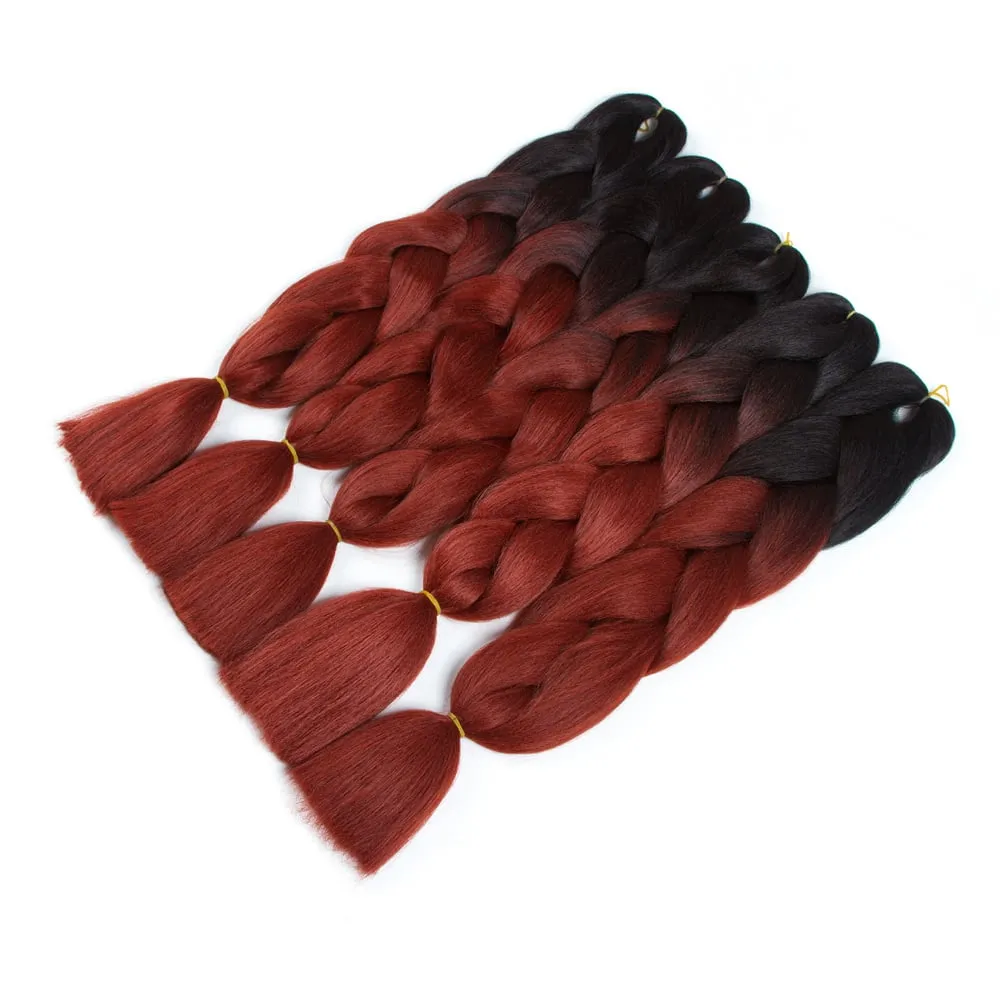 Ombre Synthetic Kanekalon Braiding Hair Crochet Braids False Hair Extensions