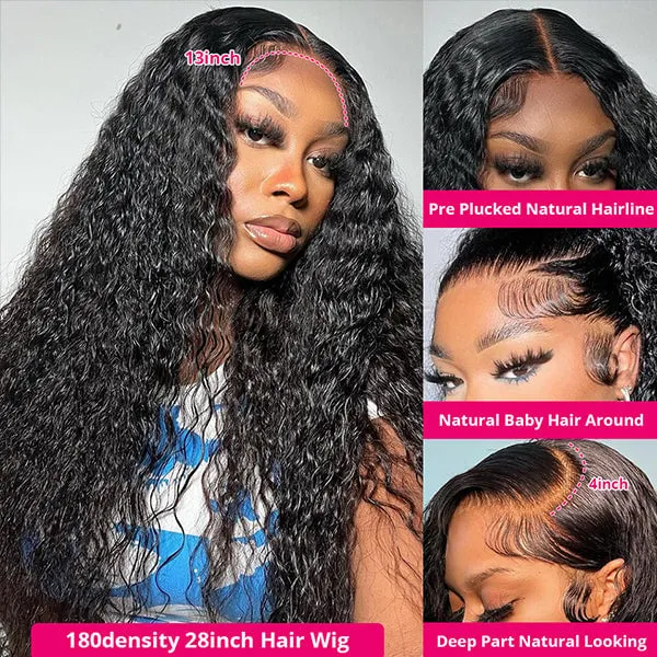 Glueless 30 Inch Water Wave Human Hair Wigs 13x4 13x6 Lace Front Wig Wet And Wavy Hd Lace Wigs Pre Plucked