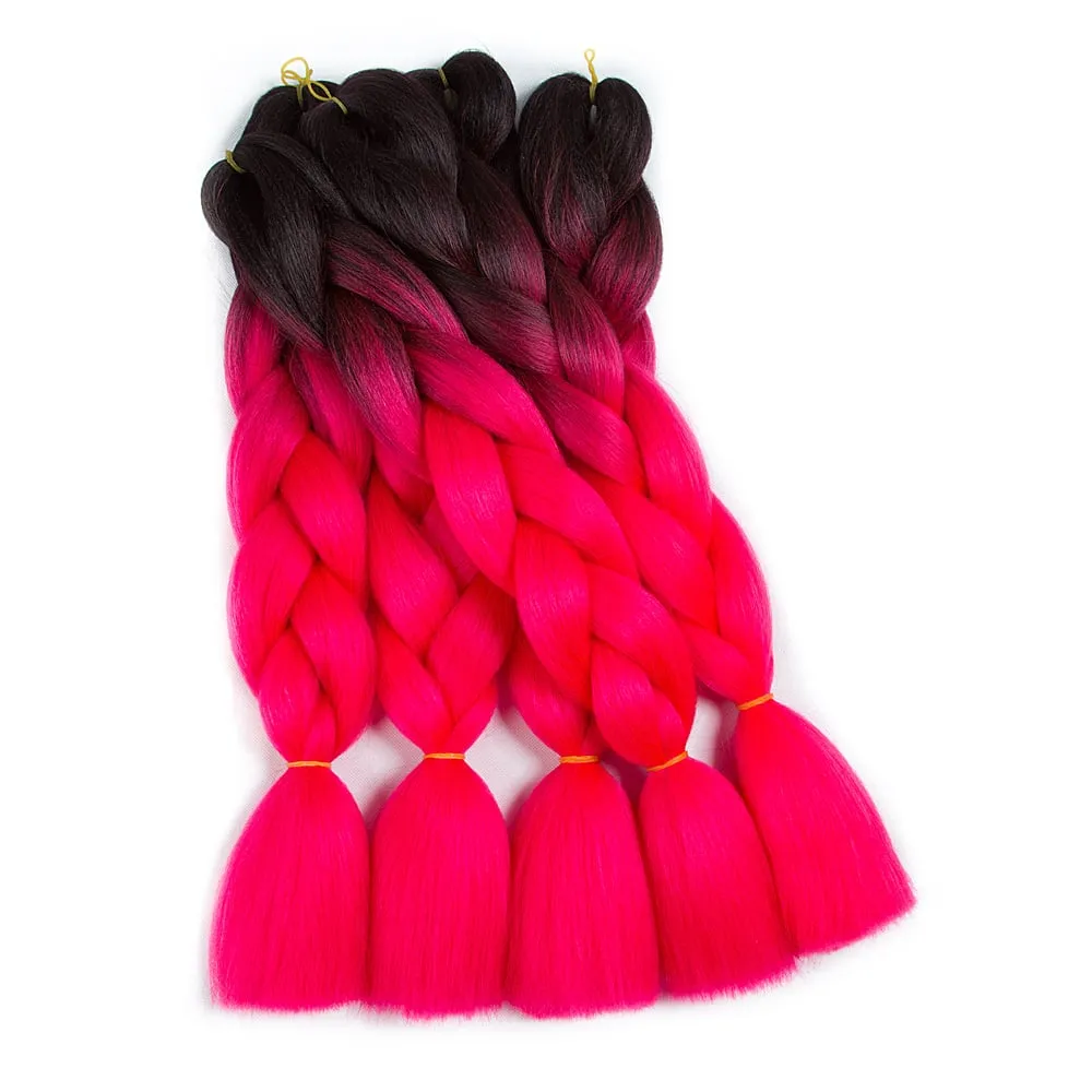 Ombre Synthetic Kanekalon Braiding Hair Crochet Braids False Hair Extensions