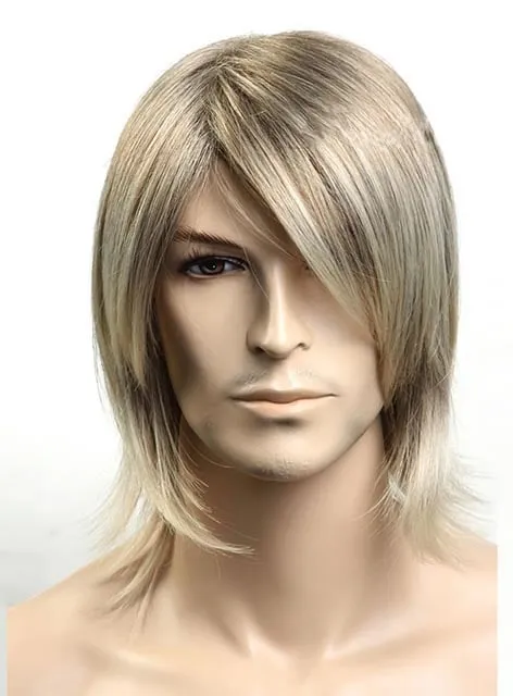 Gray Short Straight Synthetic Wig for Men 10 Inches