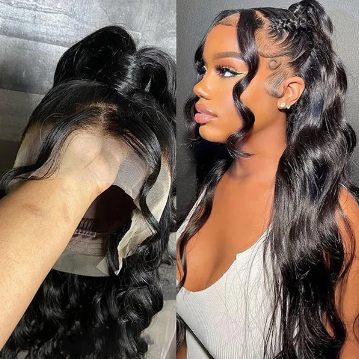 HD Full Lace Wig Body Wave Human Hair Wigs Transparent Lace Front Wigs Pre Plucked