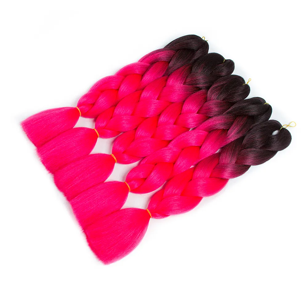 Ombre Synthetic Kanekalon Braiding Hair Crochet Braids False Hair Extensions