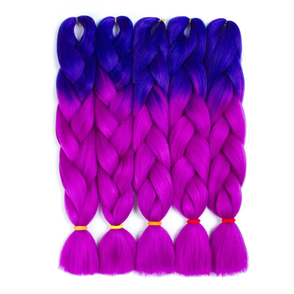 Ombre Synthetic Kanekalon Braiding Hair Crochet Braids False Hair Extensions