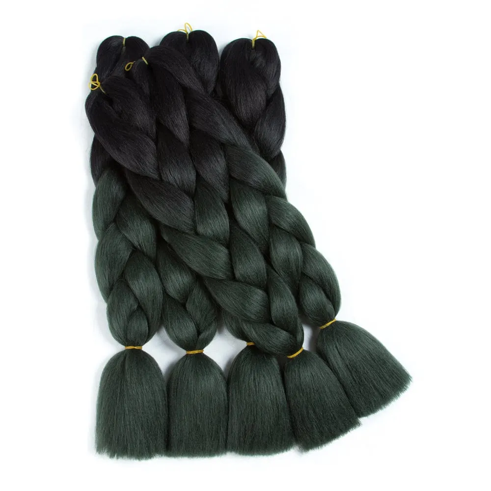 Ombre Synthetic Kanekalon Braiding Hair Crochet Braids False Hair Extensions