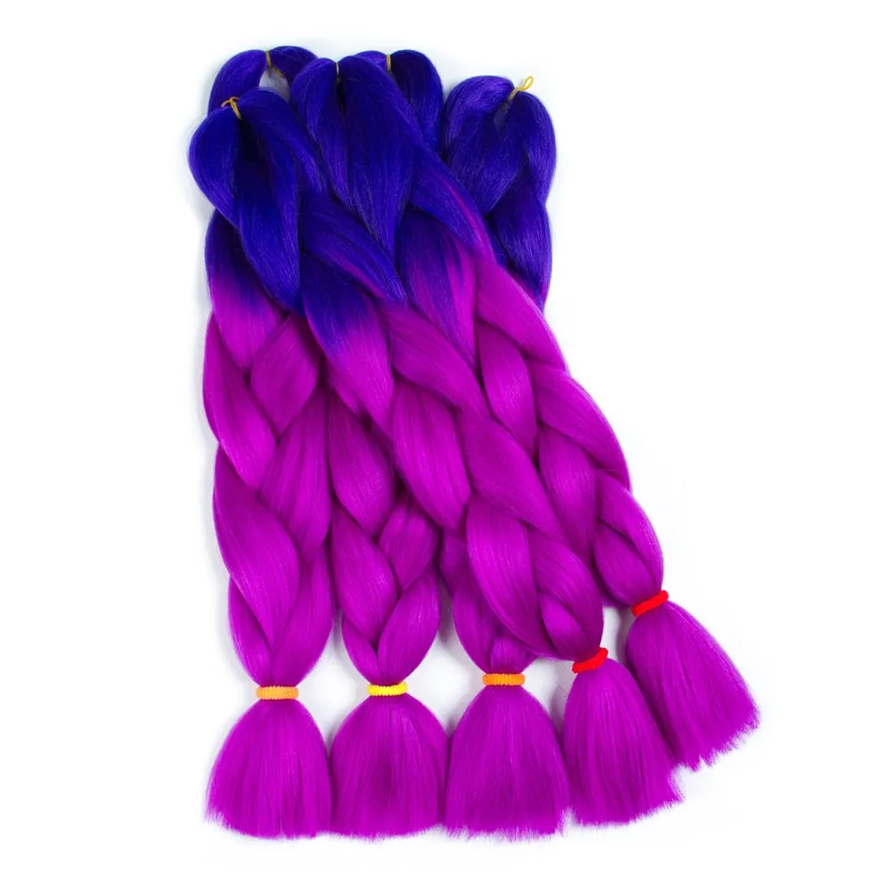 Ombre Synthetic Kanekalon Braiding Hair Crochet Braids False Hair Extensions