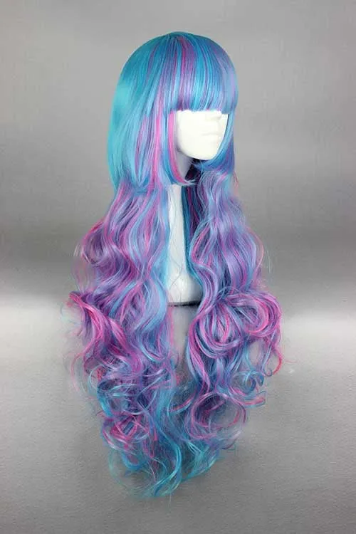 Lovely Lolita Long Curly Mixed Color Cosplay Wig