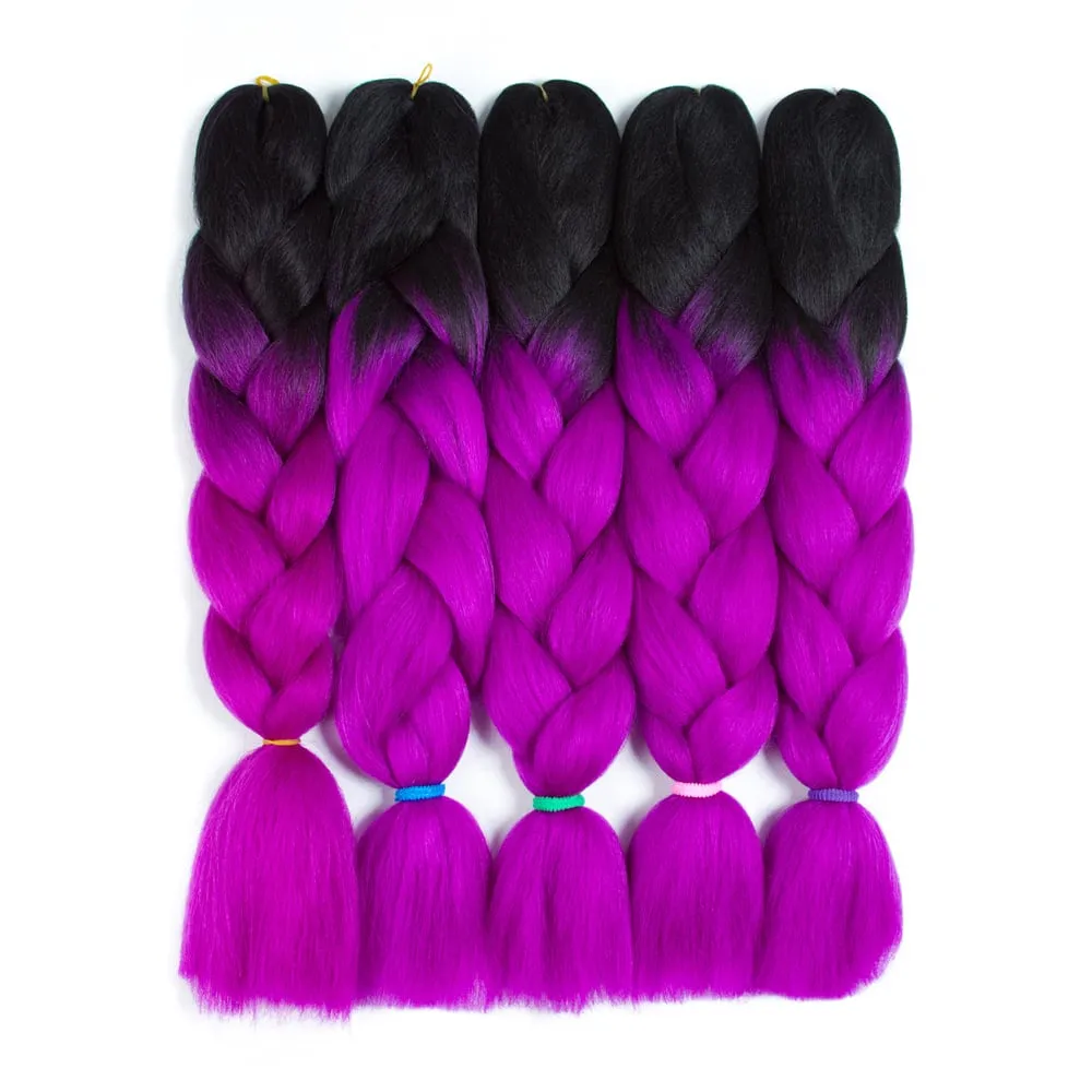 Ombre Synthetic Kanekalon Braiding Hair Crochet Braids False Hair Extensions