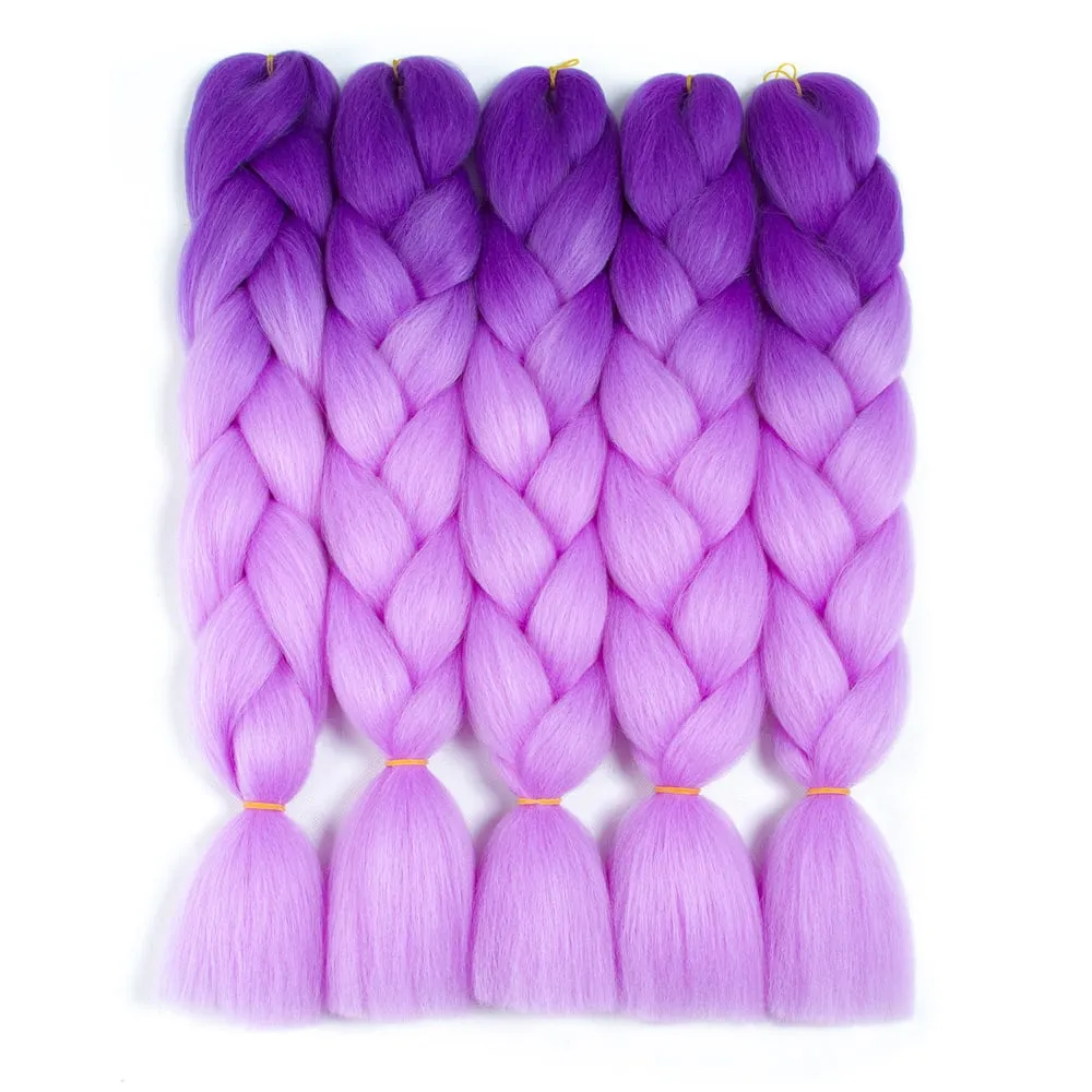 Ombre Synthetic Kanekalon Braiding Hair Crochet Braids False Hair Extensions