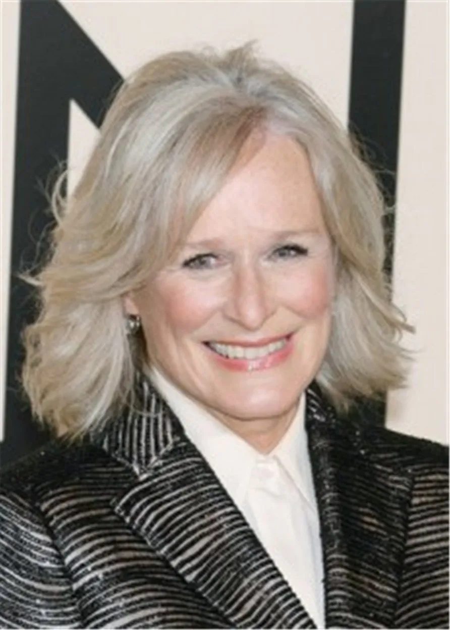 Glenn Close Bob Wig Mid-Length Synthetic Hair Capless Wig 14 Inches