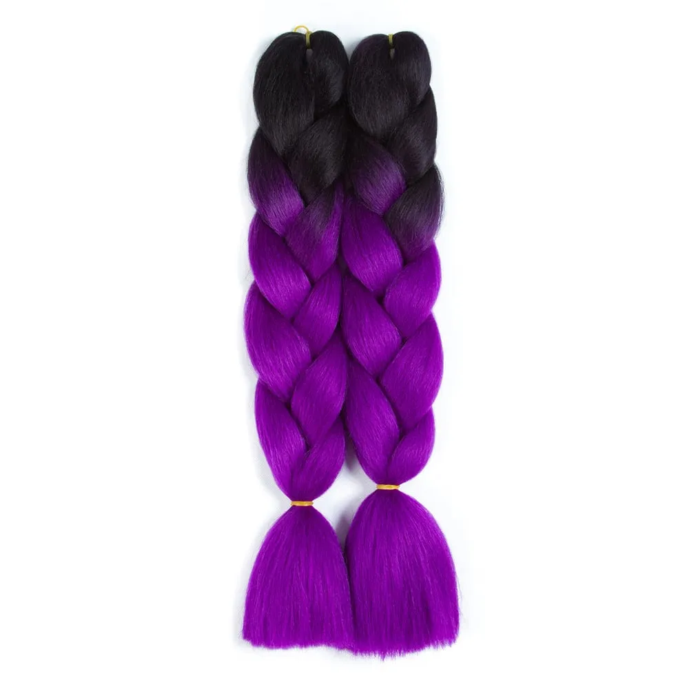 Ombre Synthetic Kanekalon Braiding Hair Crochet Braids False Hair Extensions