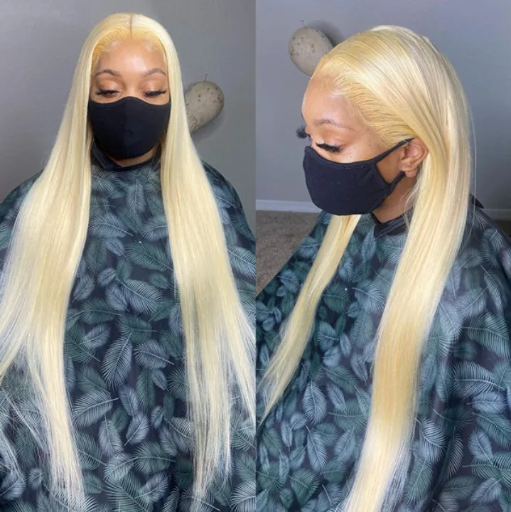 Glueless 40 Inch 613 Blonde Long Wigs 13x4 HD Transparent Lace Front Wigs Straight Lace Frontal Human Hair Wigs