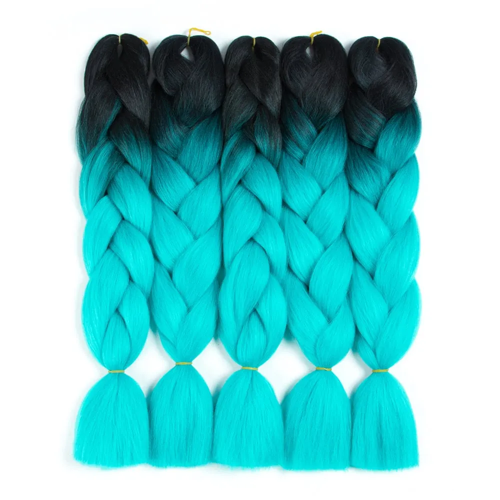 Ombre Synthetic Kanekalon Braiding Hair Crochet Braids False Hair Extensions