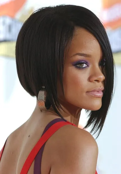 Rihanna Bob Haircut Lace Wig 10 Inches Silky Straight 100% Human Hair Wig