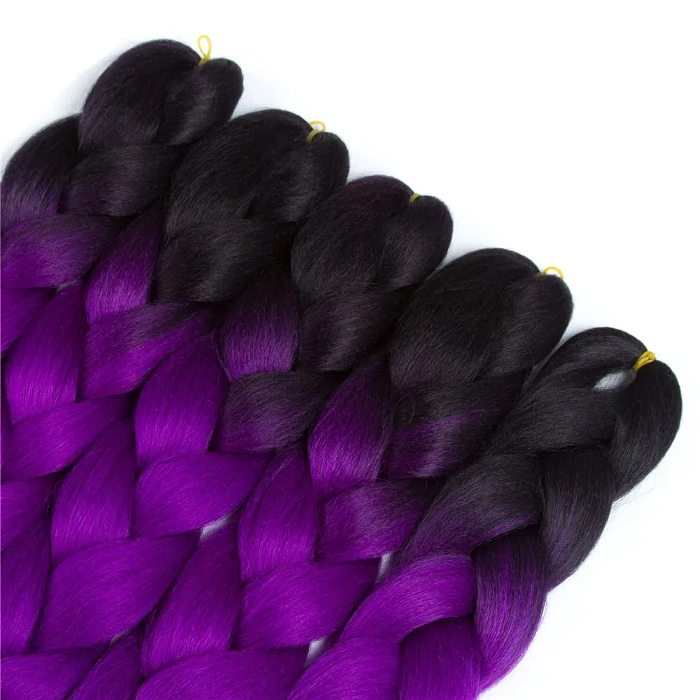 Ombre Synthetic Kanekalon Braiding Hair Crochet Braids False Hair Extensions