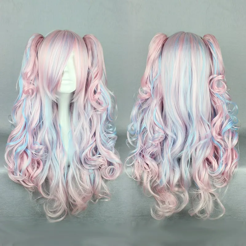 New Arrival Long Deep Wave Mixed Color Cosplay Wig 26 Inches