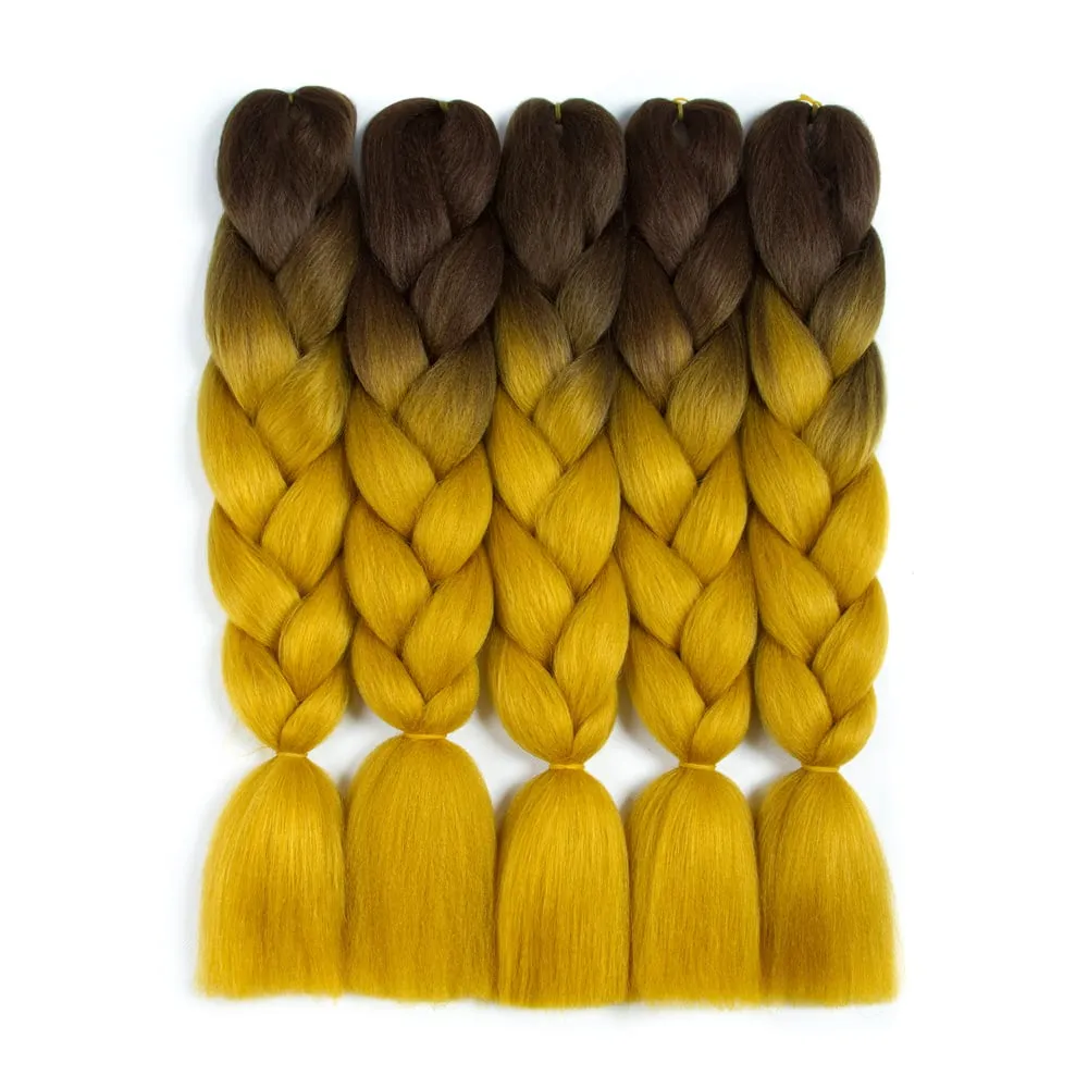 Ombre Synthetic Kanekalon Braiding Hair Crochet Braids False Hair Extensions