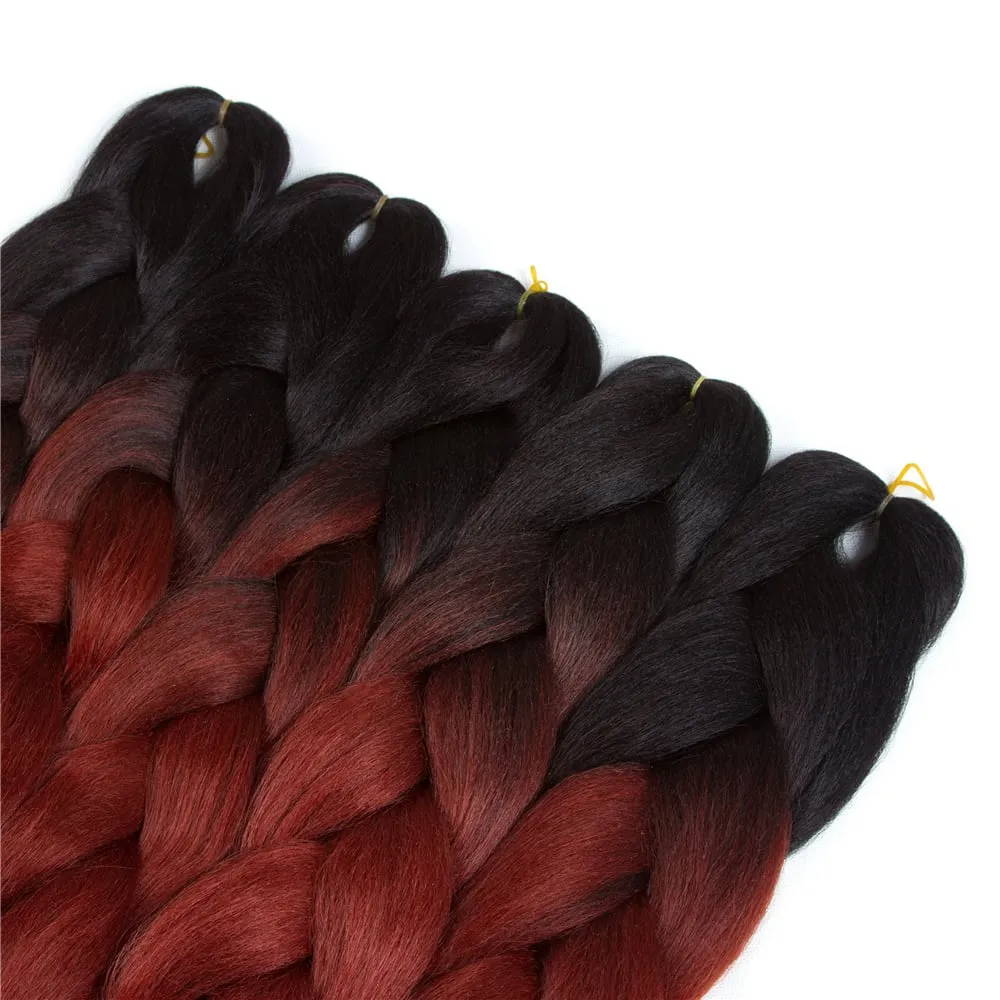 Ombre Synthetic Kanekalon Braiding Hair Crochet Braids False Hair Extensions