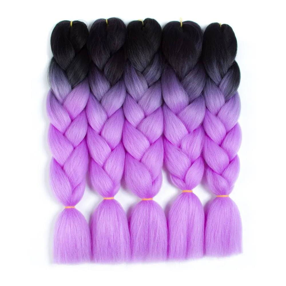 Ombre Synthetic Kanekalon Braiding Hair Crochet Braids False Hair Extensions